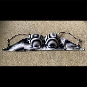 Cupshe white and black striped bikini top
